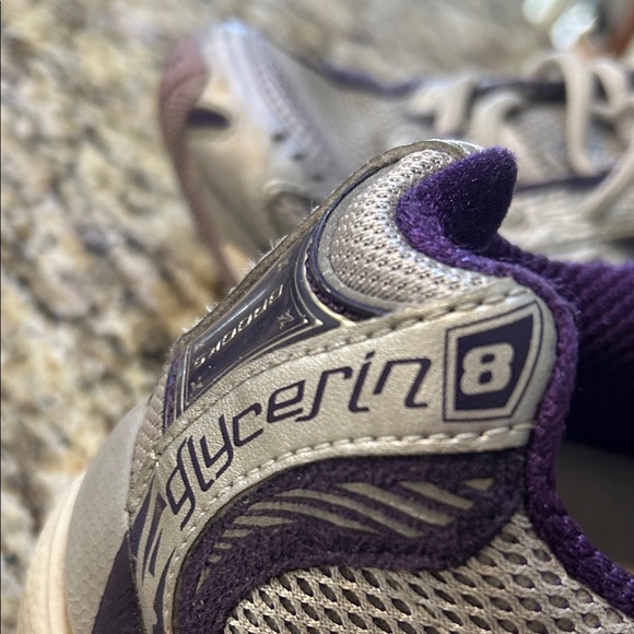 Brooks Glycerin Women's Gray and Purple Running Shoes - Picture 3 of 14